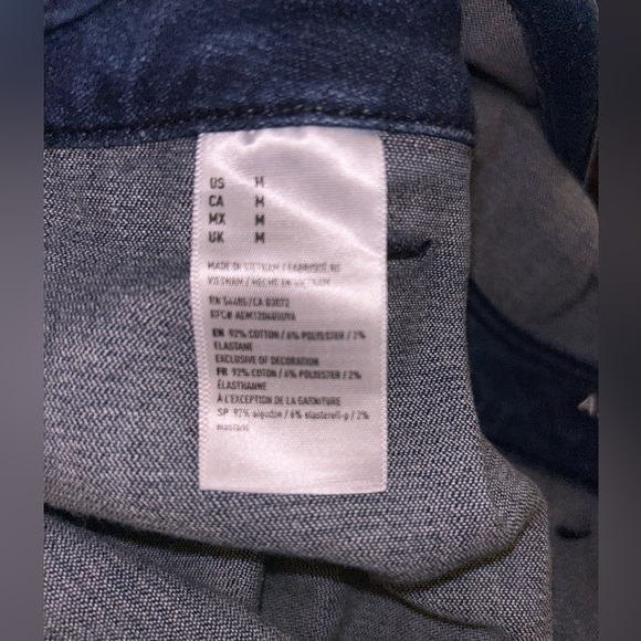 American Eagle Outfitters Blue Denim Zip Down Short Overalls Juniors Size Medium - Picture 4 of 7